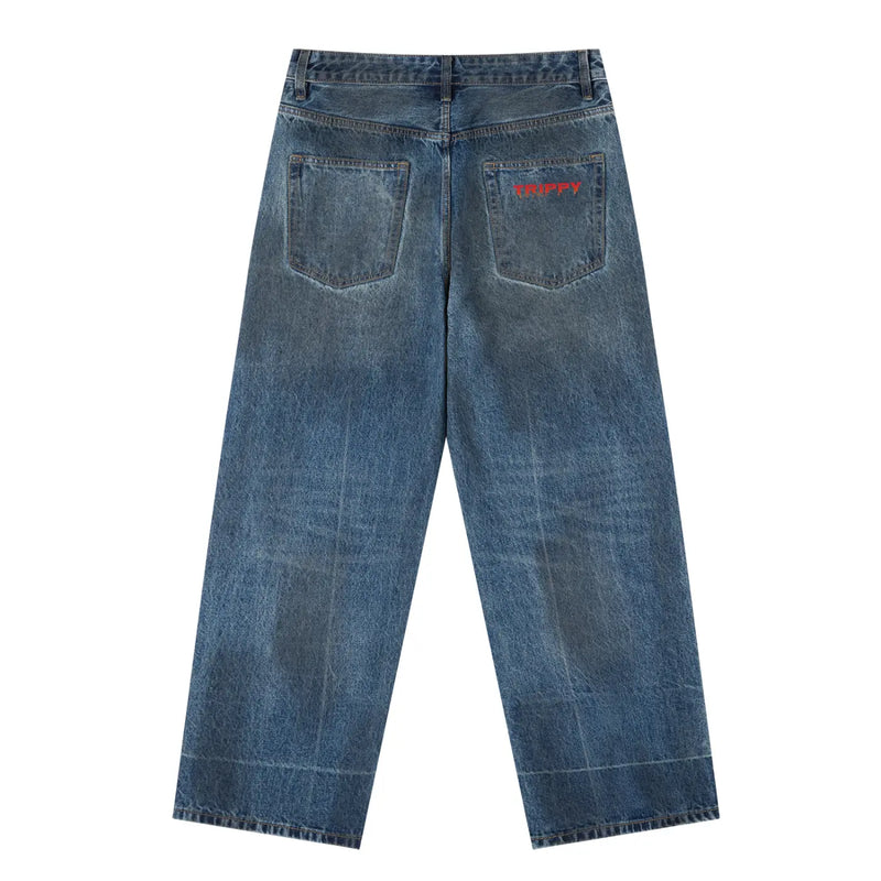 Unisex Baggy Denim Jeans | Psychedelic Liquid