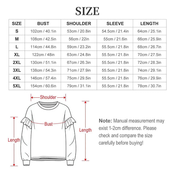 Women's Ruffled Shoulder Sweatshirt | Rainbow Drip TRIPPY