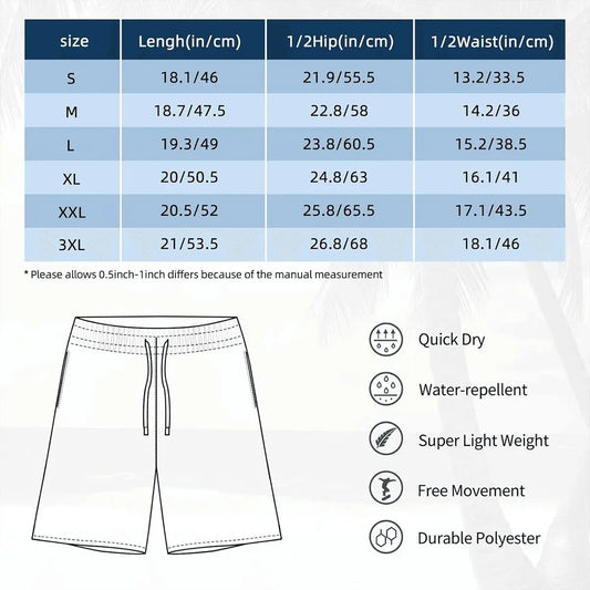 Mens Swim Trunks |  Doodle Icons Swim Trunks (RED)